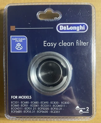 Easy Clean 1 Cup Filter fits De'Longhi Espresso/Cappuccino Machines, 5513280991 - Image 1 of 4
