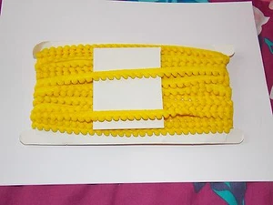 1m Pearl POM POM BOBBLE TRIM 10mm trim fringe tassel yellow - Picture 1 of 1