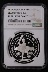 1979 Jamaica Year Of The Child $ 10 Dollar - NGC PF 69 Ultra Cameo - Picture 1 of 2
