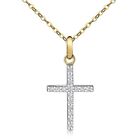 Krzyż wisiorek z małą cyrkonią 333 złoto 20,4 mm 40,45,50,55 cm złote łańcuszki