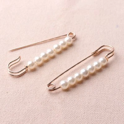 Broche fantaisie épingle à nourrice fête mariage accessoire écharpe châle perle