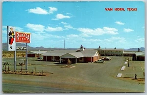 Vintage Van Horn Texas TX Ramada Inn Hotel Motel alte Autos 1960er Ansichtskarte - Bild 1 von 2