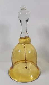 Pilgrim Amberina Rare Dark Yellow  Vintage Hand Blown Glass Bell 7.75"H      M14 - Picture 1 of 5