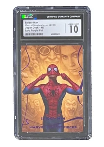 2022 Marvel Masterpieces Tier 4 Epic Purple Card #87 SPIDER-MAN CGC 10 Gem Mint - Picture 1 of 2