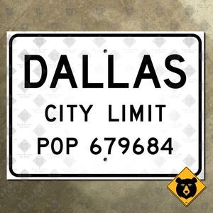 Texas Dallas city limit highway 1952 boundary marker 1950s road sign 12x9 - Picture 1 of 2