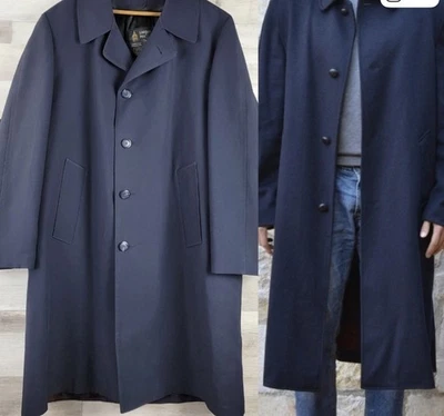 Gabardina LONDON FOG Vintage Abrigos Extraíbles Forro con Cremallera 40R Azul Marino Usada en Excelente Condición Foto 1 de 4