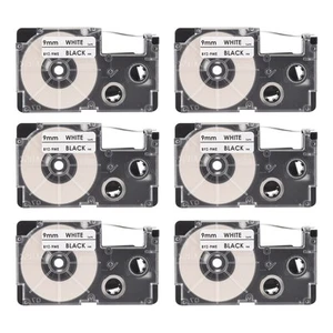 6 StüCke 9 Mm Etiketten Band für -120 -E300 -60 -100 KL750B KL820 9481 - Afbeelding 1 van 7