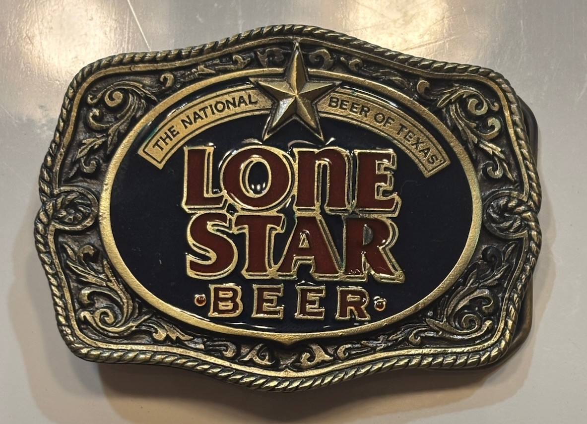 lone star beer belt buckle products for sale | eBay