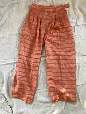 Vtg 80s Pink Yves Saint Laurent YSL Rive Gauche Paris Silk Pants 38 - Image 1 of 3