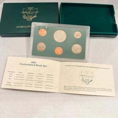 1991 Denver Mint Coinage, Uncirculated Bank Set OGP COA - Image 1 of 4