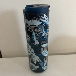 Vaso de vacío Starbucks 2021 azul plata brillo vacaciones acero inoxidable 16 oz - Imagen 1 de 8