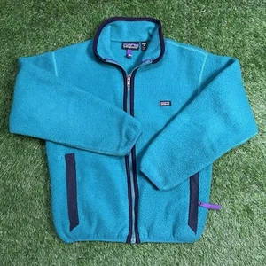 Vintage Patagonia 90s Blue Zip Youth T Pullover Fleece Jacket Kids Age 12 - Picture 1 of 2
