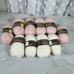 Vintage Himalaya Yarn Lot of 10 Skeins 50 g Each 6 Blossom 4 Lily Mohair Acrylic - Picture 1 of 6