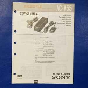 SONY AC-V55 Service Manual Original Paper OEM Repair Guide - USA - Picture 1 of 10