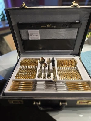 EInmaliges Angebot  : SBS Tafelbesteck Solingen 23 / 24 Karat hartvergoldet. - Bild 1 von 4