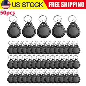 50pcs Tags Ntag215 NFC Keychain NFC Key Fob Black NFC Fob NFC Business Card NEW - Picture 1 of 7