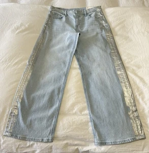 American Eagle | Gr. 10 | Stretch High Rise Stovepipe Side Stripe Jeans Icy Blue - Bild 1 von 10
