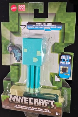 2022 Minecraft HLB16 Build A Portal Glow Squid Action Figure New w/ Glow Ink Sac - Image 1 of 4