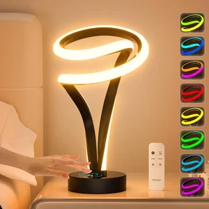 PutWish Spiral RGB Table Lamp for Nightstand, 12 Colors Changing Lamp with Re... - Picture 1 of 7