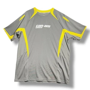 Canam Spyder Men's Large Short Sleeve Shirt Grey Yellow Can-am Promotional 2015 - Picture 1 of 6