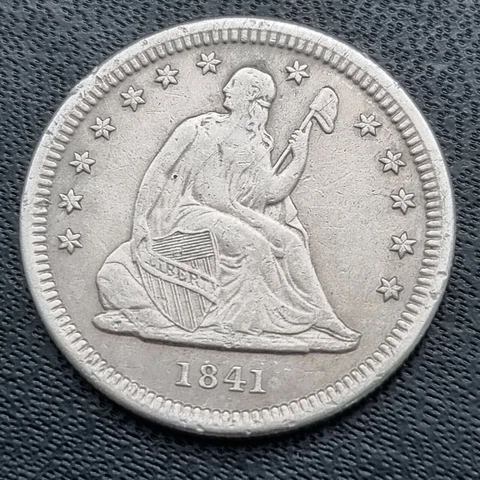 1841 O Seated Liberty Quarter 25c High Grade AU #41047 Cover