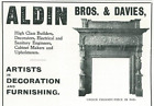 Aldin Bros & Davies High Class Builders Decorators 1906 Uk Antique Print Ad