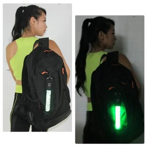 REFLECTIVE CLIP STRIP LED Backpack Jacket Tag Band Light running night Safety - Picture 1 of 17