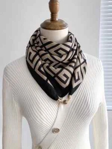 Magnetic Triangle Neck Scarf for Women Winter 2025 Cotton Linen Warm Shawl Wrap - Picture 1 of 3