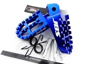 HONDA CRF80 05-15 JBS BLUE CNC BILLET ALLOY FOOT PEG SET PAIR FOOTPEGS REST - Picture 1 of 6