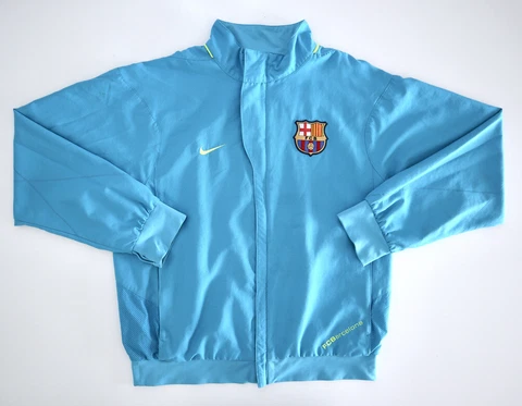 BARCELONA 2007/08 NIKE Training Football Jacket M Mens Vintage Soccer Track Top Cover