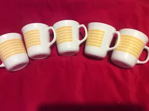 Vintage Corning Ware Set of 5 Coffee Cups Rainbow Turquoise Retired Made USA - Picture 1 of 5