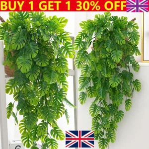 Tropical Artificial Palm Leaves Hanging Plants Fake Trailing Foliage Leaf Decor - Picture 1 of 16