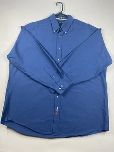 Tommy Hilfiger Camicia Uomo XL Extra Large 17 34-35 Blu Rosso Bottoni Manica Lunga - Foto 1 di 12