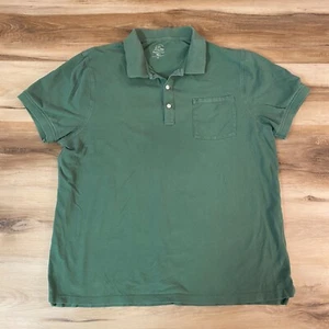 Polo J Crew uomo XL verde elasticizzata piqué manica corta misto cotone tasca - Foto 1 di 9