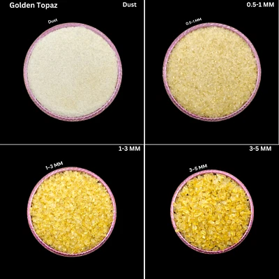 Crushed Golden Topaz Hydro Gemstone Coarse Crushed Stone Inlay Woodwork Powder - Image 1 of 4