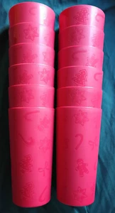 new 12 pcs Mainstays Plastic Tumblers Etched Holiday red - Picture 1 of 12