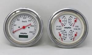 1947 1948 1949 1950 1951 1952 1953 GMC Truck 5" Gauge Dash Panel Set Metric - Picture 1 of 7
