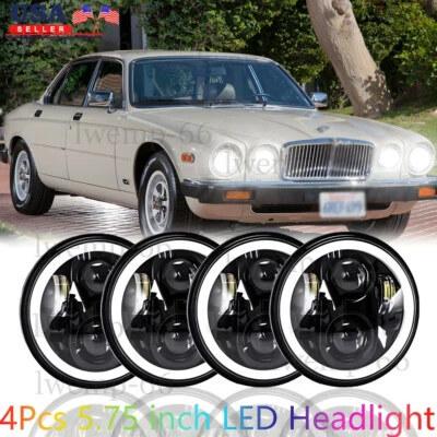 Faros LED cromados alto/bajo haz sellado para Jaguar XJ6 XJS XJ12 4 piezas 5,75" pulgadas Foto 1 de 4