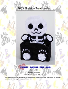 Skeleton Treat Holder-Halloween- Plastic Canvas Pattern or Kit - Picture 1 of 1