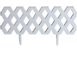 White 4 Piece Interlocking Garden Lattice Fence - Each Piece is 23 1/4 x 12 1/4 - Picture 1 of 4
