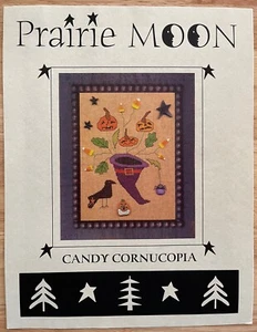 Prairie Moon Candy Cornucopia Halloween Counted Cross Stitch Pattern - Picture 1 of 3