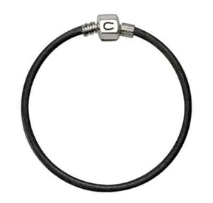 Authentic Chamilia Metallic Leather Graphite Bracelet 1030-0092 7.1 in Free Ship - Picture 1 of 1