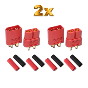 2 pares XT60 Nylon ESC Lipo batería enchufe dorado hembra rojo incl. tubo ter... - Imagen 1 de 11