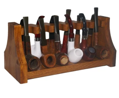 Porta pipe in legno massello 12 posti da tavolo fumatori della pipa collezione - Immagine 1 di 4