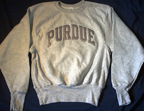 CHAMPION REVERSE WEAVE WOMENS Purdue Boilermakers CREW NECK Sweatshirt Gray SM Cover
