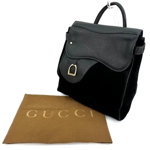 【Rare】Vintage GUCCI Suede Saddle Backpack - Picture 1 of 24
