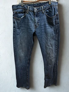 Levis 527 Jeans Mens 34x31.5 Bootcut Distressed Blue Mid Rise Denim Western Y2K - Picture 1 of 8