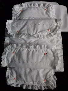 De Luxe white Broderie Anglais Bedding set for Silver Cross Twin Dolls Pram - Picture 1 of 4