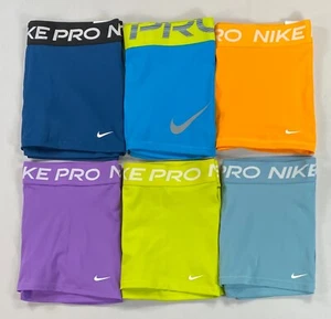 Women's Nike Pro Tight Fit Mid Rise 3" Athletic Training Shorts New - Picture 1 of 9