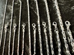 Real Solid 925 Sterling Silver Heshe Chain or Bracelet Necklace Made in Italy - Picture 1 of 9